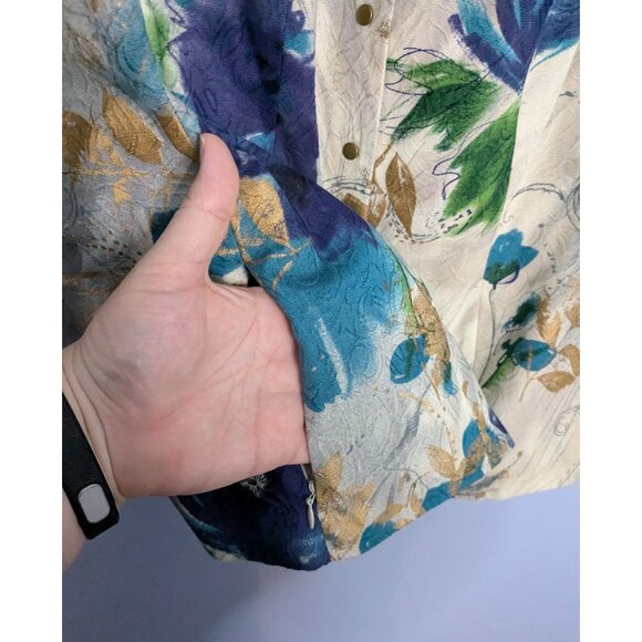 Coldwater Creek 18W Floral Print Blazer Jacket Floral Art to Wear - Picture 10 of 16